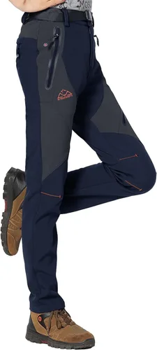 Vista 16 de Rdruko Pantalones de nieve para mujer, impermeables, aislados, con forro polar, térmico, para esquí, senderismo, pantalones de snowboard Verde