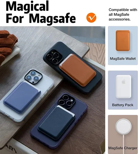 Vista 4 de TORRAS Funda Mate Mejorada para Estuche iPhone 14 Pro,[Protección de Grado Militar 12FT][Compatible con MagSafe] Cubierta de Teléfono Translúcida