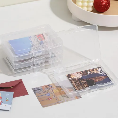 Vista 4 de novelinks Cajas transparentes de almacenamiento de fotos de 4 x 6 pulgadas – Cajas organizadoras de fotos – Caja de almacenamiento de fotos