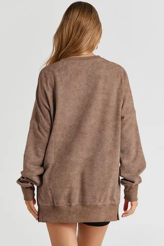 Vista 109 de SHEWIN Sudadera casual de manga larga con cuello redondo para mujer, ligera, holgada