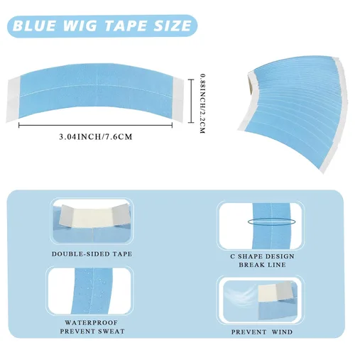 Vista 10 de Goiple 40 piezas de cinta para pelucas, adhesivo impermeable de doble cara para pelucas de encaje, tiras de cinta para peluca frontal de encaje