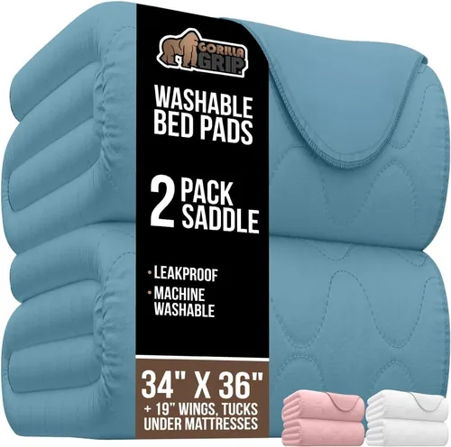 Vista 11 de GORILLA GRIP Almohadillas Lavables, Protectores de Cama Impermeables Reutilizables de Alta Absorción para Incontinencia, Protector de Colchón a