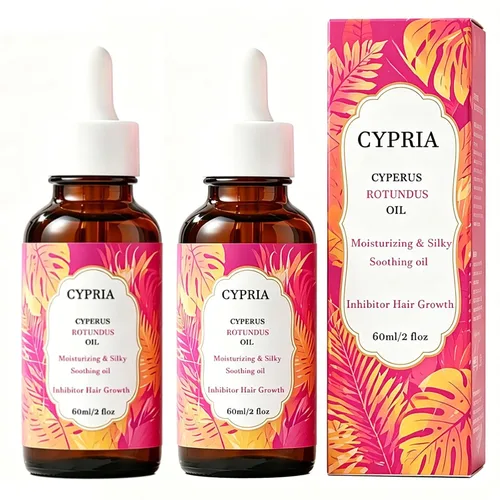 Vista 9 de Cypria Cyperus Rotundus Hair Growth Inhibitor Oil, Herbal Body Oils, Skin Smoothing & Moisturizing Oil, Lightweight Plant Based Oil for Arms, Legs