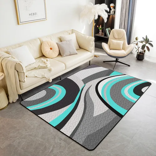 Vista 12 de jejeloiu Juego de alfombras de sala de estar, decoración de cine y noche, juego de alfombras de área de 3 x 5 con palomitas de maíz para interiores