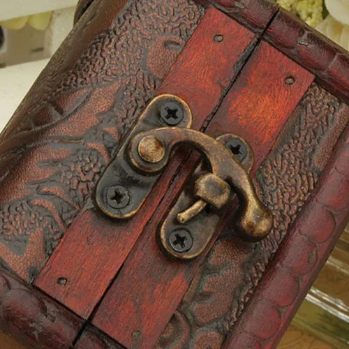 Vista 7 de tallahassee Caja de joyería con patrón de flores en relieve de madera antigua, organizador de almacenamiento, cajas decorativas de regalo (estilo 1)