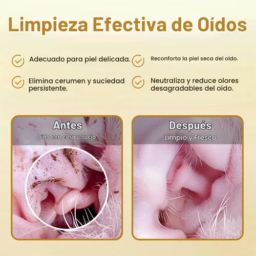 Vista 4 de Toallitas para orejas de perro de talla grande para perros y gatos, aroma a coco, 60
