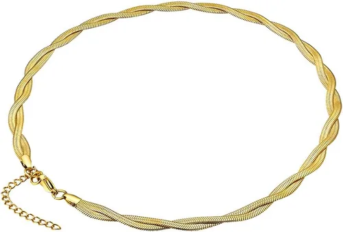 Vista 2 de Women 18K Gold Choker Necklace Link Chain Necklace Collar Necklace Jewelry With High Polished Stainless Steel