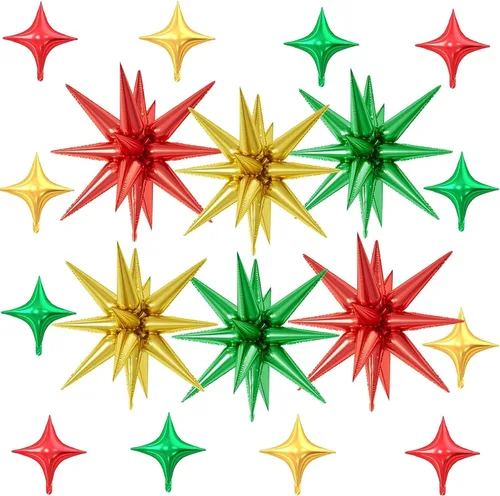 Vista 36 de 18 globos de estrella rosa, globo rosa bebé con 6 globos de estrella en explosión de 22 pulgadas, 12 globos de aluminio de cuatro estrellas