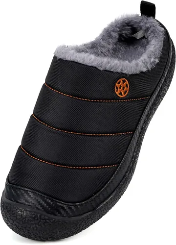 Vista 2 de Eagsouni - Pantuflas de casa para hombre con forro de piel para invierno