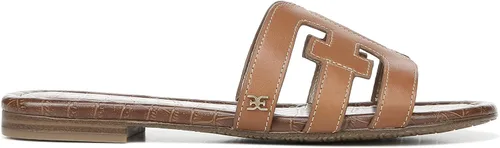 Vista 4 de Sam Edelman Bay Granite - Sandalia plana de cuero sin cordones con punta abierta color verde granito 10