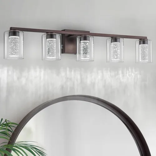 Vista 16 de SineRise - Lámpara de tocador de 2 luces, negra y dorada, con 3 modos de color (3000K/4000K/6000K), lámpara de baño LED con protección ocular