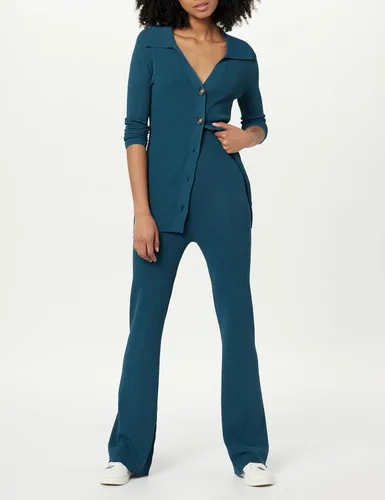 Vista 4 de The Drop Pantalón tipo suéter Ellison Rib Flare Leg para mujer
