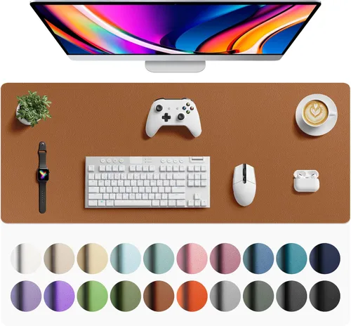 Vista 92 de Aothia - Protector de escritorio de cuero sintético grande, base antideslizante para mouse y superficie para escribir, impermeable, fácil de Agua