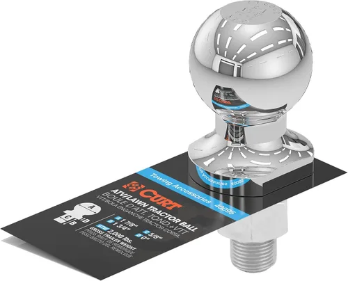 Vista 4 de CURT 40095 bola de enganche cromada para todoterreno, vehículo utilitario todo terreno, tractor cortacésped, 2.000 libras, diámetro de 1-7/8
