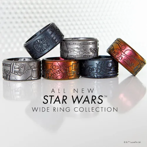 Vista 3 de Enso Rings Anillos de silicona de marquesina de Star Wars, colección de anillos anchos, diseño cómodo y flexible