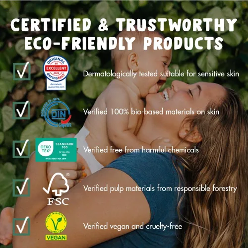 Vista 4 de Eco by Naty Pañales ecológicos para bebés recién nacidos, materiales 100% a base de plantas en la piel, extrasuaves, para pieles sensibles y súper