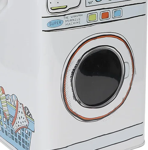 Vista 9 de Contenedor de detergente, caja de polvo de lavandería de gran capacidad, decoración de lata azul con asa para lavar tabletas para almacenar