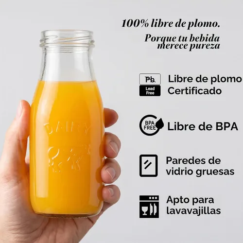 Vista 3 de Circleware Country - Vasos para beber botellas de leche, vaca lechera, 10.5 onzas, paquete de 6