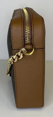 Vista 5 de Michael Kors Bolso cruzado Jet Set para mujer Signature Mk Marrón