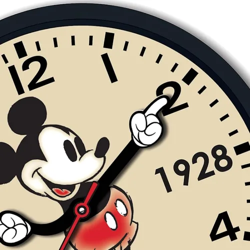 Vista 2 de Accutime Reloj de pared de 10 pulgadas con diseño retro de Mickey Mouse