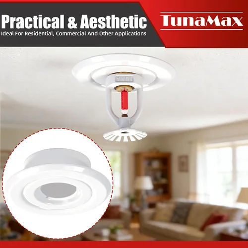 Vista 4 de TunaMax Paquete de 2 protectores de aspersor de incendios IPS de 1/2 pulgada, ajuste de 3/4 pulgadas, placa de ajuste para cabezal de rociador