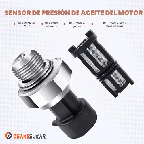 Vista 7 de Sensor de presión de aceite de motor compatible con Chevy Silverado 1500 2500 3500 2003-2008, Suburban, Yukon, Avalanche, Impala, Tahoe, GMC