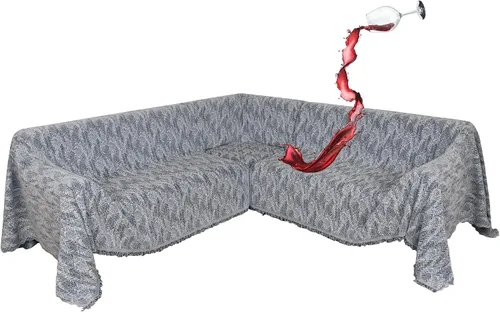 Vista 16 de Fundas de sofá seccional 100% impermeables para perros, funda de sofá de esquina en forma de L, funda de sofá de chenilla lavable, cobija moderna