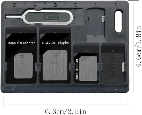 Vista 2 de 1 paquete de soportes para tarjetas SIM con bandeja abridor, juego de herramientas de almacenamiento de tarjetas para tarjetas de memoria Micro Nano