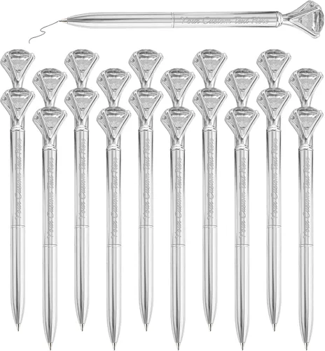 Vista 34 de Bolígrafos personalizados de diamantes personalizados con nombre a granel de metal de cristal grabado, bolígrafos divertidos brillantes a granel
