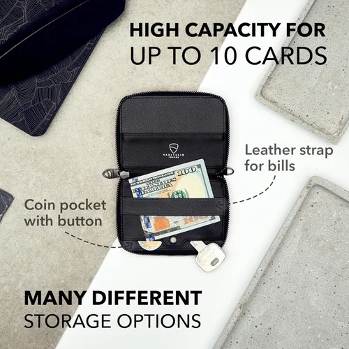 Vista 19 de Vaultskin NOTTING HILL - Cartera con cremallera y protección RFID para tarjetas