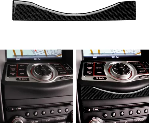 Vista 16 de Adhesivo decorativo de fibra de carbono suave para el interior del automóvil, velocímetro de control central, compatible con Nissan 370Z Z34 2019