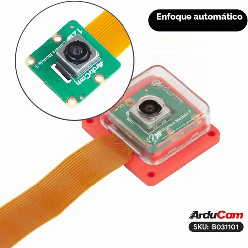 Vista 2 de Arducam Para Raspberry Pi Cámara Módulo 3 Amplio, 120 ° (D) IMX708 Autofocus Pi Cámara V3 con funda, viene con 5.9 in 15-22 Pin y 22-22 Pin Cable FFC
