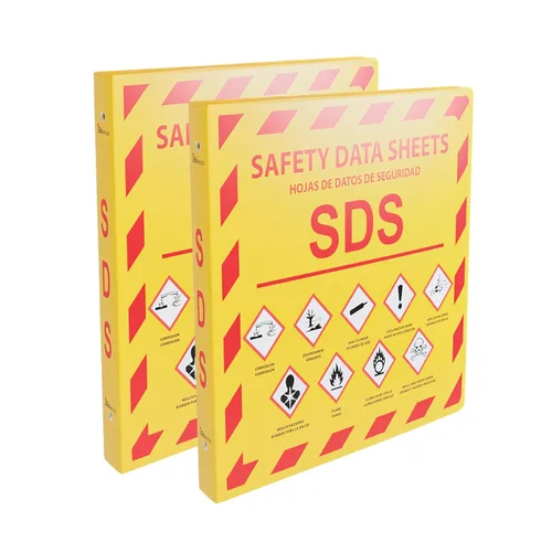Vista 7 de (YS), 1 paquete, carpeta SDS - requisitos de 2024, uso pesado de 1.5 pulgadas, carpeta SDS de hoja de datos de seguridad de 3 anillos
