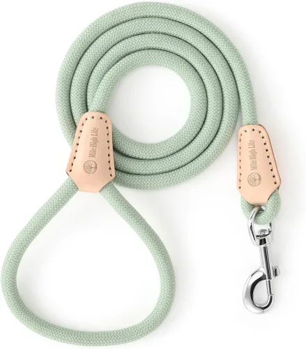 Vista 11 de Mile High Life Correa corta para perro, correa corta para perros grandes, correa reflectante con punta de cuero, correa resistente para perros