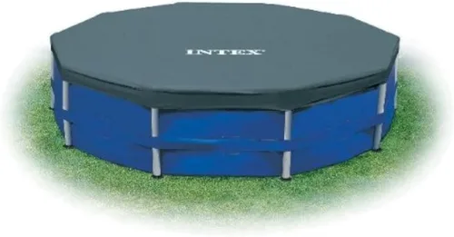 Vista 10 de CUBIERTA DE ALBERCA INTEX 28030E: Para piscinas de 10 pies con marco redondo de metal – Incluye cuerda de atado – Orificios de drenaje – Sobresalida