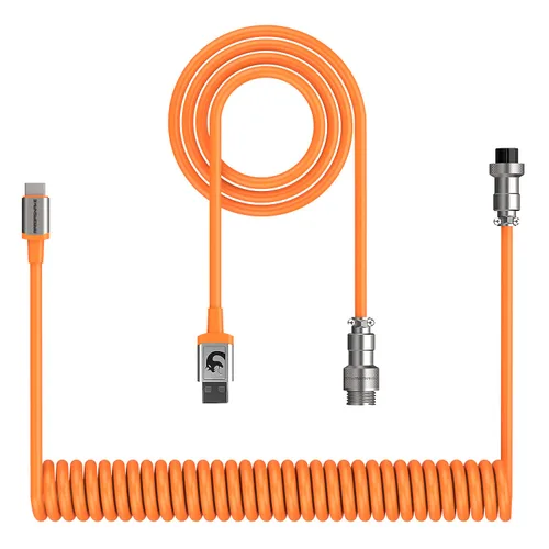 Vista 11 de ZIYOU LANG Cable de teclado C01 personalizado en espiral USB C a un cable Negro