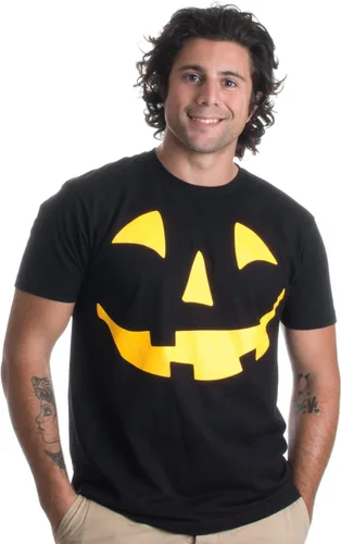 Vista 3 de Glow in the Dark Jack O' Lantern Face Disfraz de calabaza de Halloween unisex, Negro