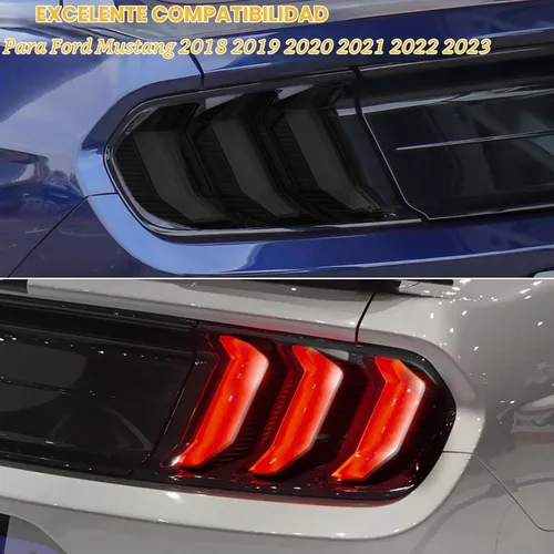 Vista 2 de Danti Cubierta de luz trasera para Ford Mustang 2018, 2019, 2020, 2021, 2022, 2023, marco de guardia de luz trasera, accesorios de biseles, 6 piezas