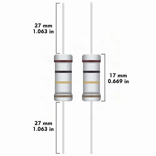 Vista 3 de Kit de resistencias de película de carbono de 3W de 1 ohmio a 1M Ohm 25 valores Surtido de resistencias de 3 vatios y 5%
