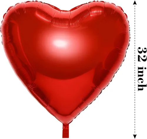 Vista 7 de Gejoy 4 globos grandes de papel de aluminio de corazón rojo de 32 pulgadas, globos en forma de corazón jumbo para el día de San Valentín, boda