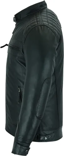 Vista 18 de Vance Leather ' Cafe Racer - Chaqueta de piel de cordero encerada para hombre, color marrón Austin