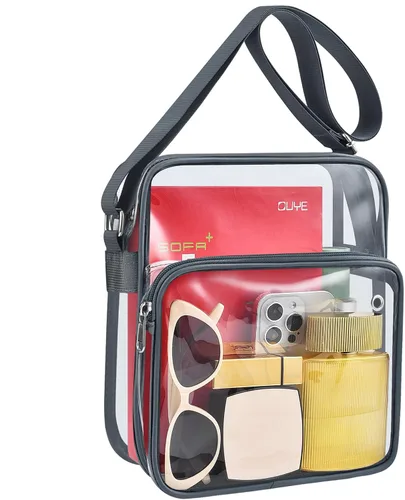 Vista 8 de MAY TREE Clear Messenger Bag Stadium Approved Clear Bag Purse for Stadium Events Concert Sport Work