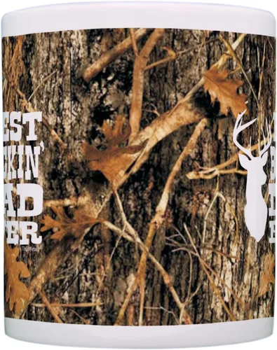 Vista 4 de ThisWear Hunting Camo Best Buckin' Dad Ever Gift Taza de café de cerámica de 11 oz con asa