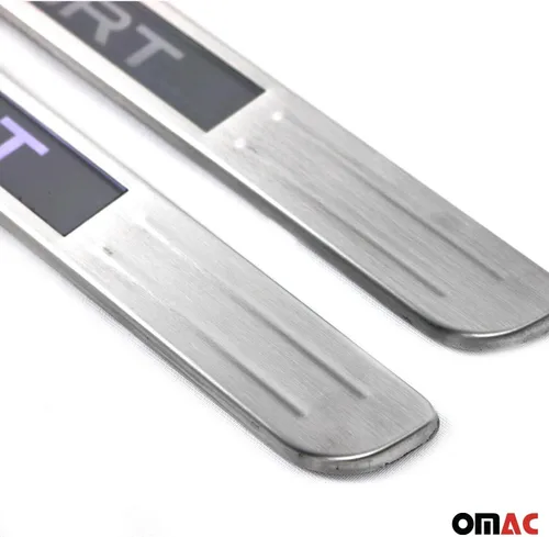 Vista 6 de OMAC Placa iluminada para umbral de puerta para Ford Escape 2013-2016 Sport S.Steel 2X