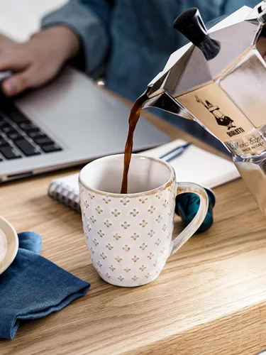 Vista 2 de LE TAUCI Tazas de café de 6 onzas, taza Demitasse de cerámica, tazas de café pequeñas para doble chupo, café con leche, capuchino, lungo, tazas
