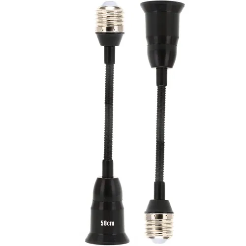 Vista 6 de Adaptador extensor de enchufe de luz E26/E27, extensión de 22.8 in/22.5 pulgadas, resistente al calor de 329.0 °F sin peligro de incendio, flexible