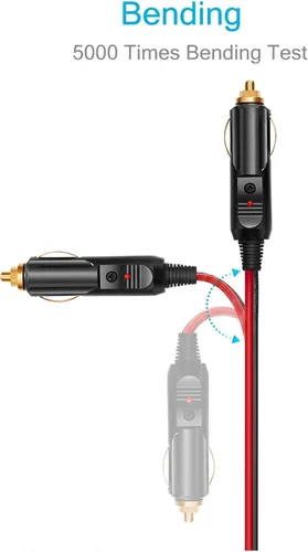 Vista 4 de Paquete de 2 enchufes macho a encendedor de cigarrillos macho de 12 V de alta resistencia, enchufe de repuesto de adaptador de corriente