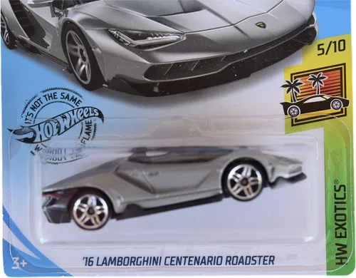 Vista 2 de Hot Wheels HW Exotics 5/10 '16 Centenario Roadster 213/250, plateado