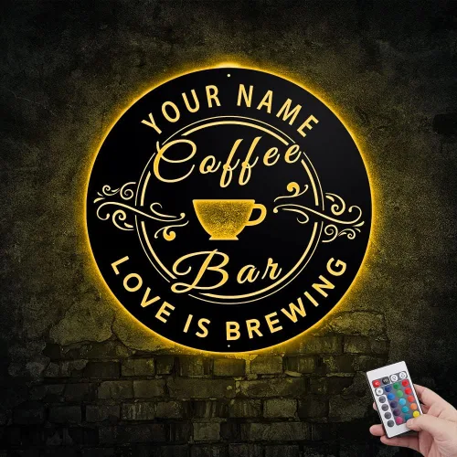 Vista 22 de Letrero de metal personalizado para barra de café, varios tamaños, placa de pared para decoración de cocina, regalos personalizados para amantes