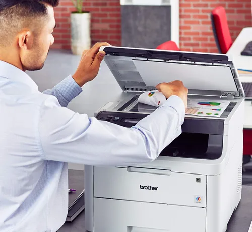 Vista 2 de Brother HL-L3290CDW Impresora láser digital compacta inalámbrica todo en uno, copia de escaneo de impresión, impresión dúplex, 600 x 2400 ppp